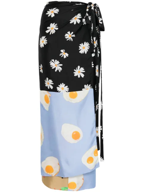 Moschino colour-block maxi skirt Black A01300567