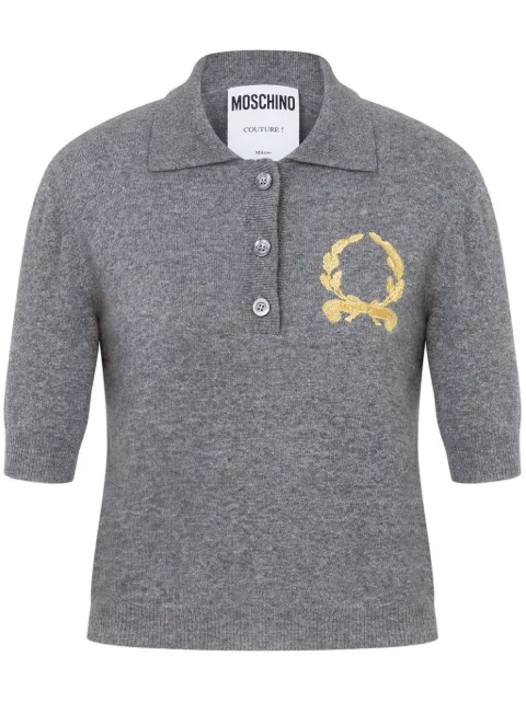 Moschino embroidered polo shirt Grey J09290505