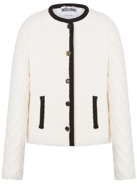 Moschino contrasting-trim jacket White A05810507