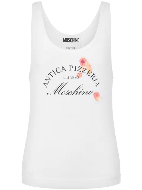 Moschino slogan-print vest White A12050545