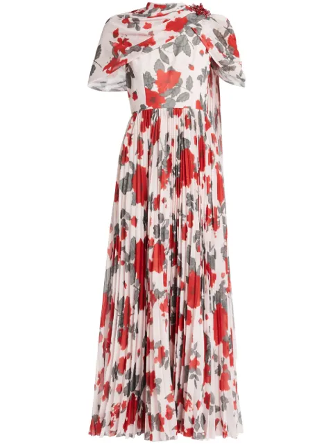 Huishan Zhang floral maxi dress Red HPS250127