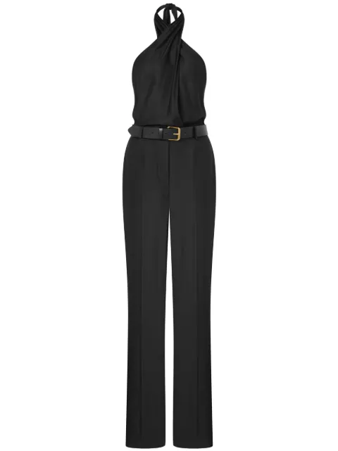 Moschino belted halterneck jumpsuit Black J04520549