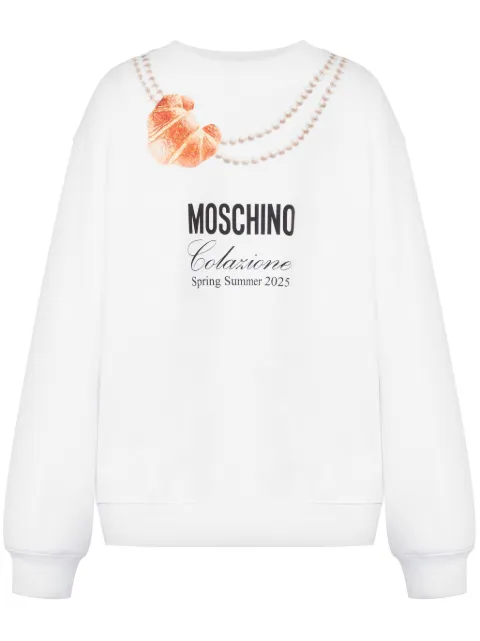 Moschino croissant-print sweatshirt White A17070528
