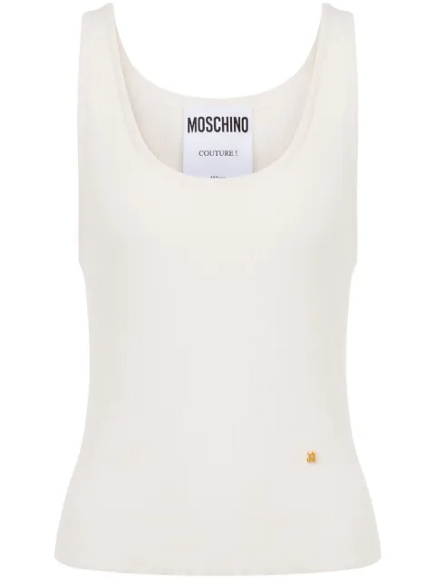 Moschino fine-ribbed tank top White A08820501