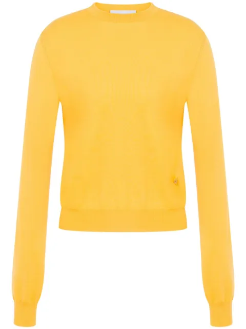 Moschino logo-plaque sweater Yellow A09090501