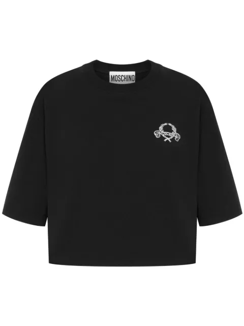 Moschino embroidered-logo T-shirt Black A07100541
