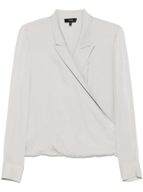 Theory peak lapel wrap blouse Grey O1102503