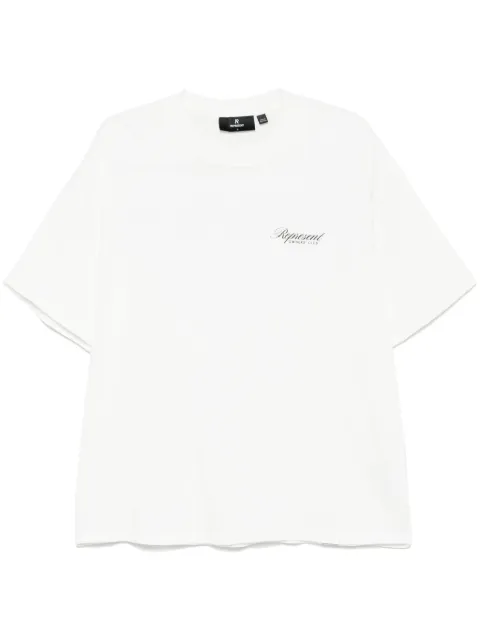 Represent Owners Club Script logo-print T-shirt White OCM41201072