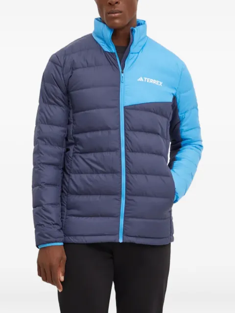 adidas two-tone quilted-design jacket Blue JI9247