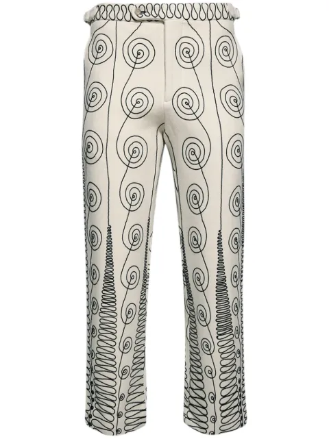 BODE Quillwork trousers Neutrals MRF24BT014