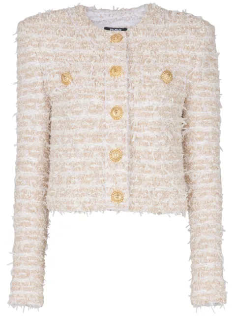 Balmain cropped tweed jacket Neutrals EF1SK248KB19