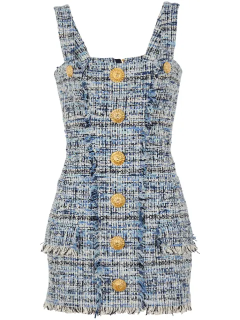 Balmain tweed mini dress Blue EF1R2380CF77