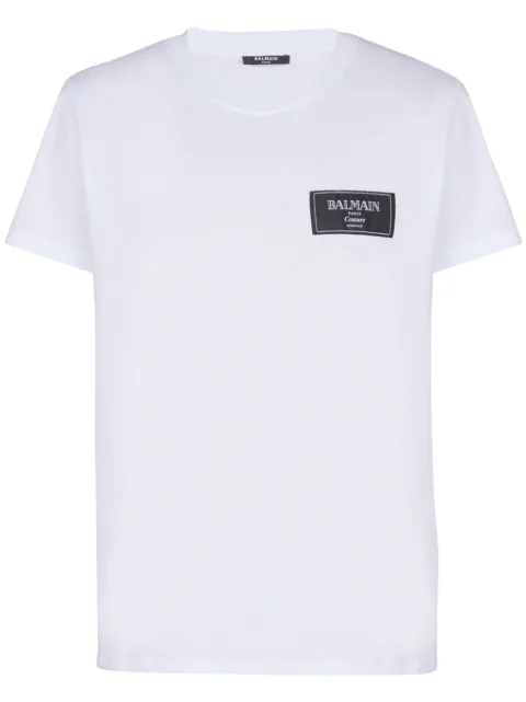 Balmain T-shirt with Balmain couture label White EH1EF000BC91