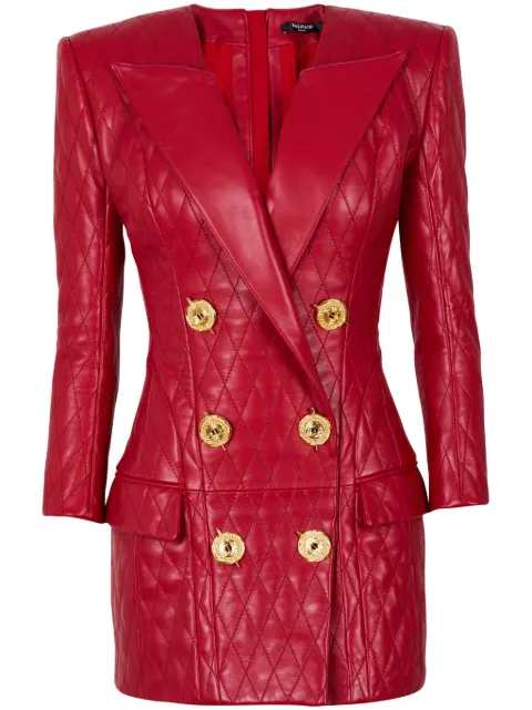 Balmain quilted mini dress Red EF1R9257LD01