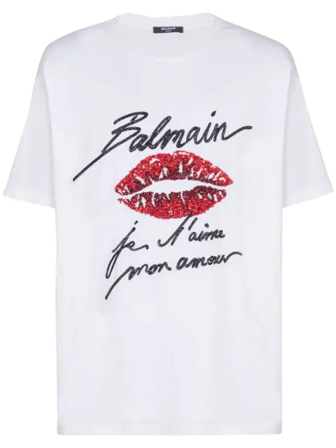 Balmain Love Letter t-shirt White EH1EH170PC74