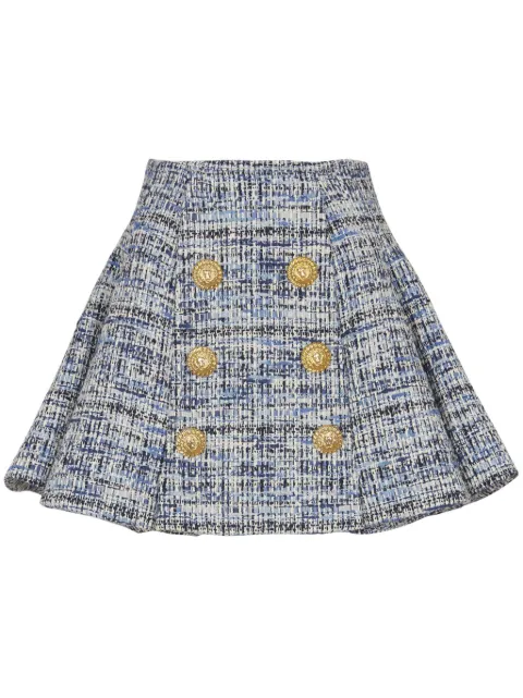 Balmain Tweed Skirt Blue EF1LBA53CF77