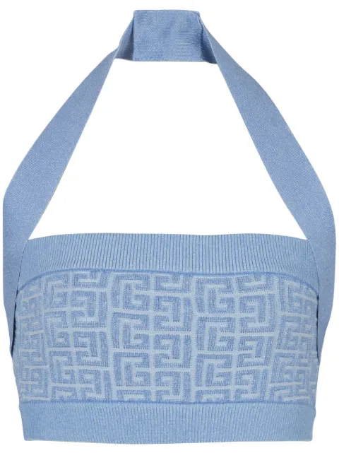 Balmain PB Labyrinthe Monogram top Blue EF1AA025KI02