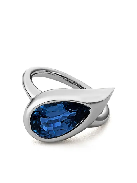 Jewels Aficionado 18kt white gold Mika sapphire pinky ring Silver JAR37BWGRR