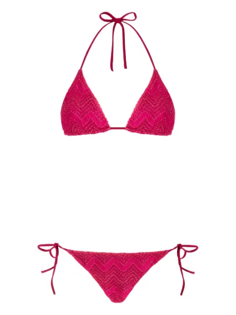 Missoni zigzag-knit bikini set Purple MC22SP00BR00ZX