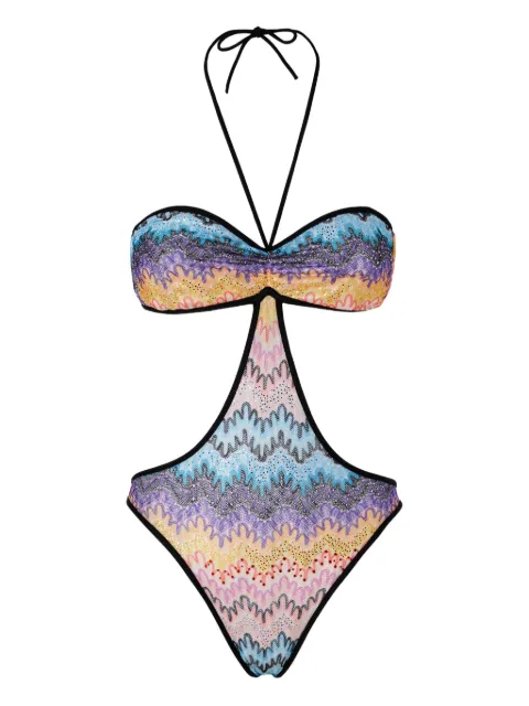 Missoni zigzag-pattern swimsuit Black MS25SP0UBR012W