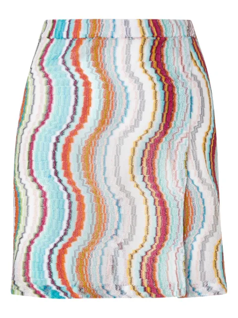 Missoni lamé wave-motif mini skirt Blue MC25SH01BR0100