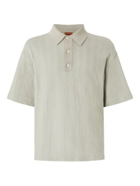 Missoni zigzag-woven polo shirt Green US25S20NBR0122