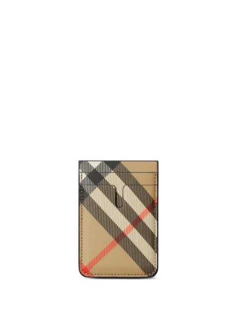 Burberry Check magnetic card holder Brown 8104845