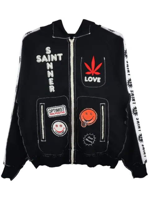 SAINT MXXXXXX x A LOVE MOVEMENT logo-print hoodie Black SMYS10000C44