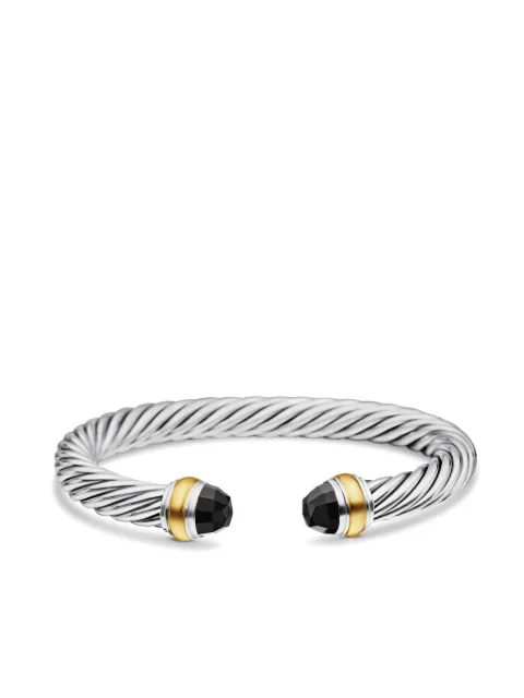 David Yurman 14kt yellow gold and sterling silver Classic Cable bracelet (7mm) Silver B04425S4ABO