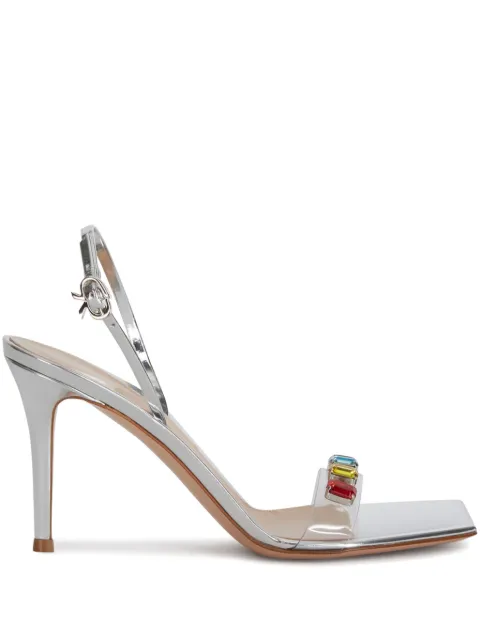 Gianvito Rossi 105mm crystal-embellished sandals Silver G3231785RICPLM