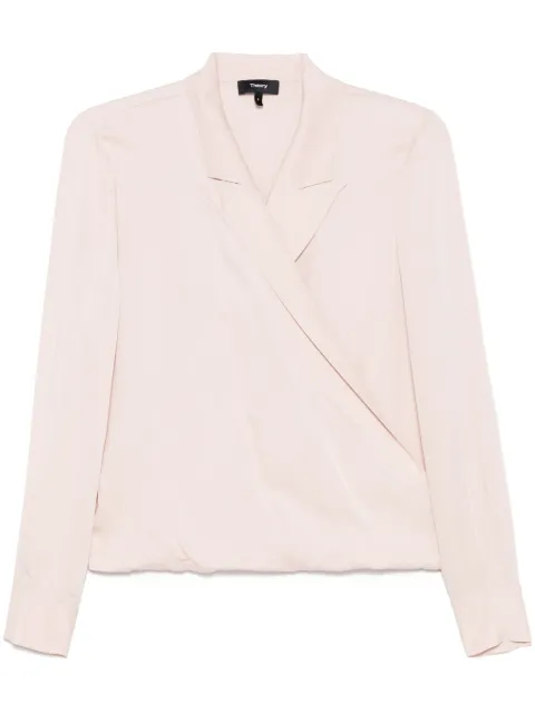 Theory peak lapel wrap blouse Pink O1102503