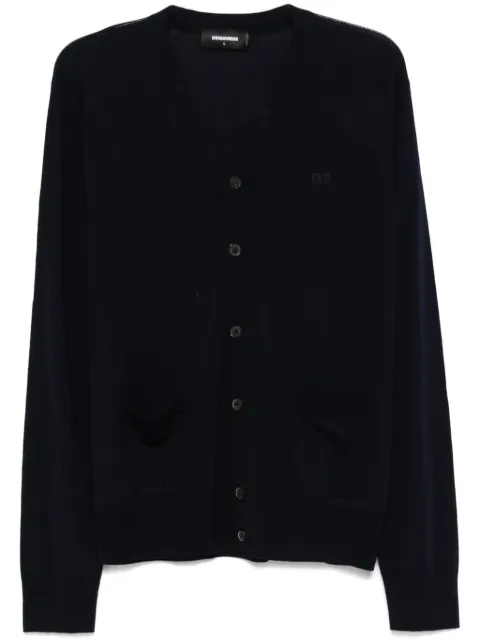 DSQUARED2 logo-embroidered cardigan Blue S74HA1443S18310