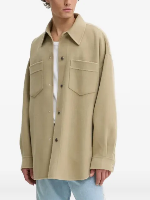 Nanushka double-pocket wool shirt Neutrals NM24PFJK00962
