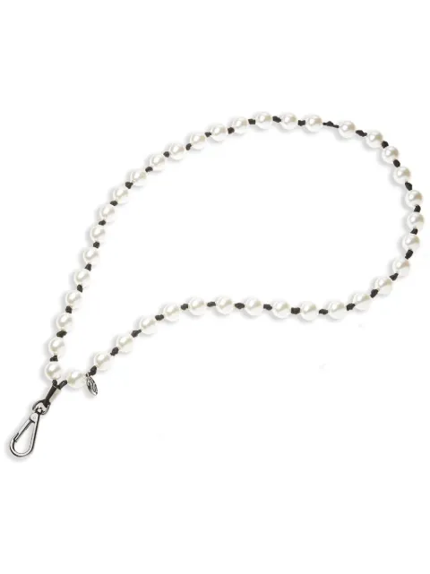 Maison Michel pearl-design bag charm White 2504002001