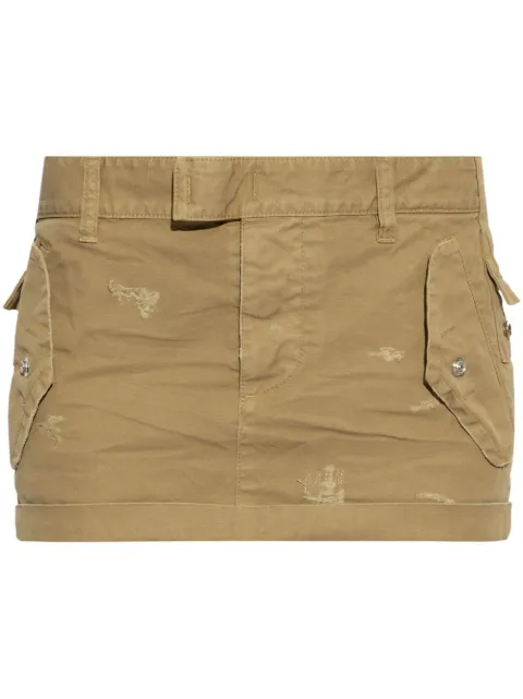 DSQUARED2 distressed-effect mini skirt Neutrals S75MA0980S78205