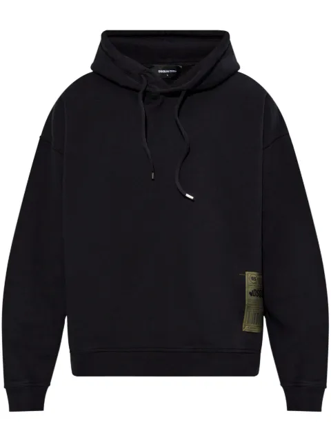DSQUARED2 logo-patch hoodie Black S74GU0862S25030