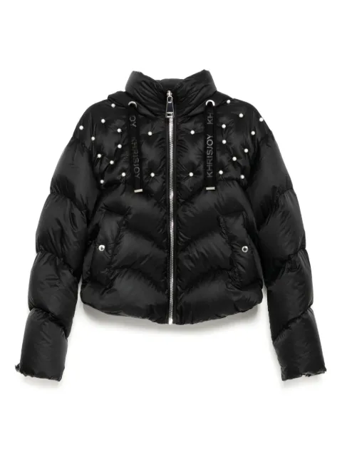 Khrisjoy Hug faux-pearl jacket Black KWF24R0633NYPR01