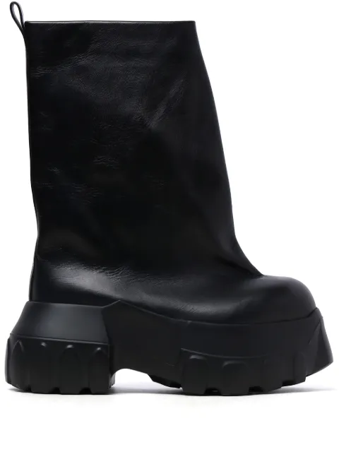 Rick Owens mid-calf leather boots Black RU02D6864LRI