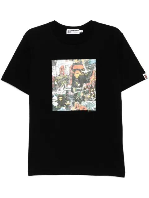 A BATHING APE® BAPE flyer-printed T-shirt Black 001CSK701005M