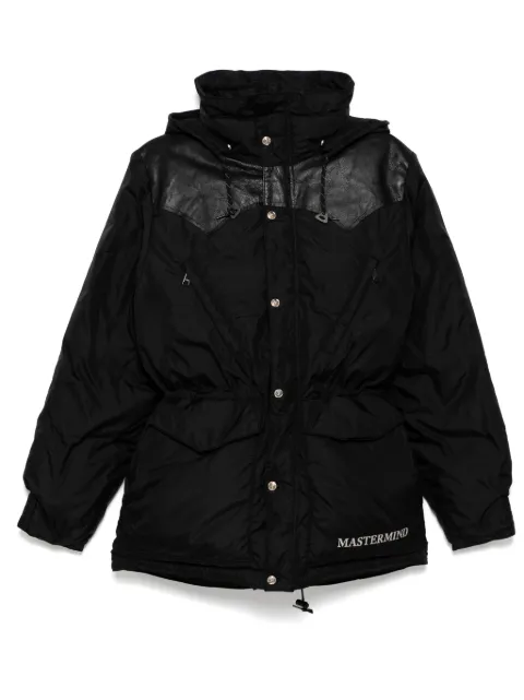 Mastermind World panel embroidered-logo padded jacket Black MW19C03BL501