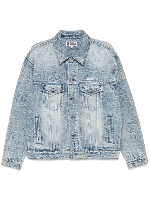 A BATHING APE® logo-embroidered denim jacket Blue 001LJK801326M