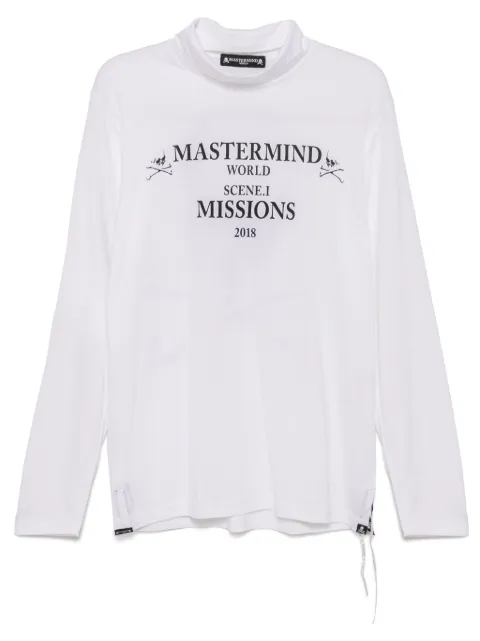 Mastermind World logo print long sleeve t-shirt White MW18S01TS012014