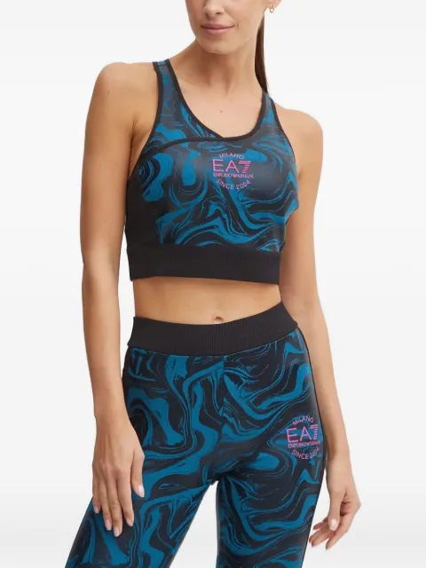 Ea7 Emporio Armani swirl-print sports bra Black 6DTH55TJVXZ