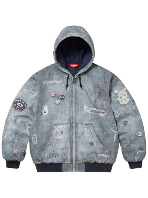 Supreme Trompe L'oeil bomber jacket Blue SU759