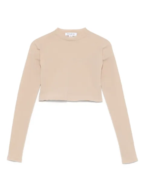 Alaïa Second Skin crop top Neutrals AA9H1205M826A