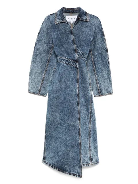 Alaïa Spiral trench coat Blue AA9M1067T535A