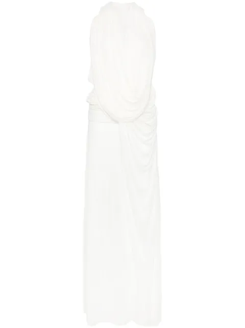Christopher Esber ripple draped maxi dress White 24043346