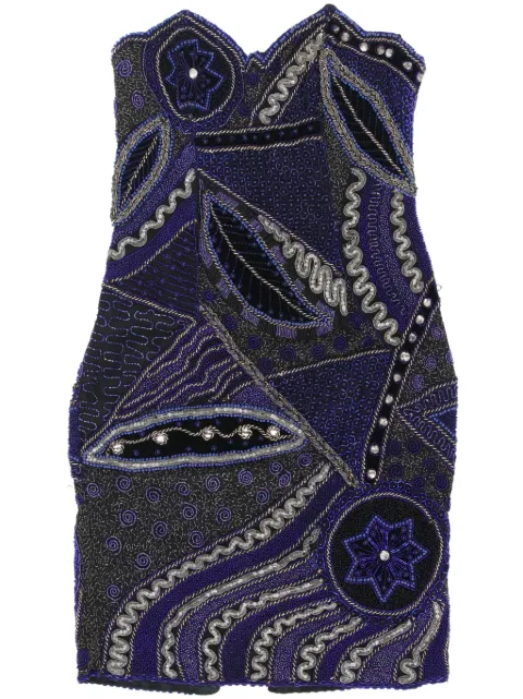 A.N.G.E.L.O. Vintage Cult 1980s beaded dress Blue ANG900CM
