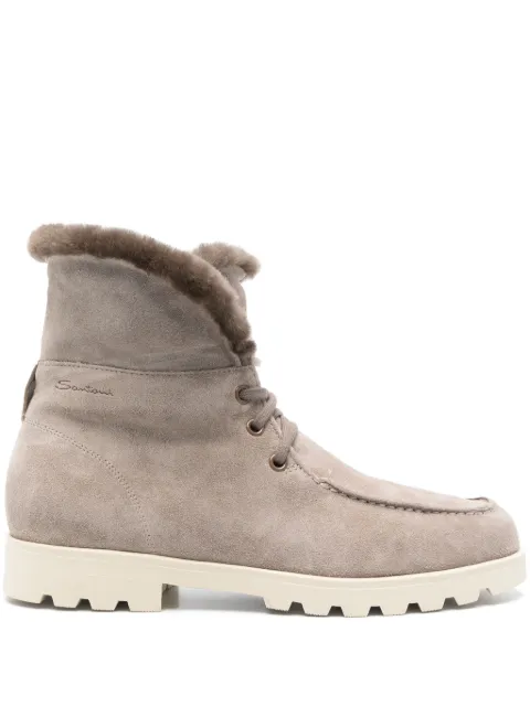 Santoni suede hiking boots Neutrals WTDR71048TIRAPFR