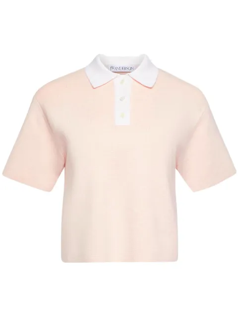 JW Anderson cropped polo shirt Pink KW1358YN0398301